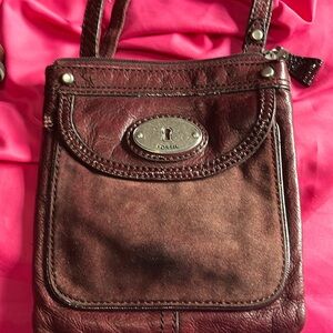 Small burgundy Fossill handbag